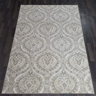 Ковер бельгийский 690346555 Fresco Palazzo (PP Heatset Высокоплотный, серый, кремовый)