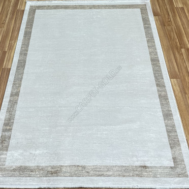 Ковер турецкий MA60C LUXURY DOKU (Бамбуковый шелк, кремовый)