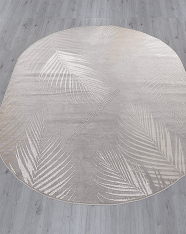 Ковер российский F167 LIMAN (Полиэстер, серый) овальный