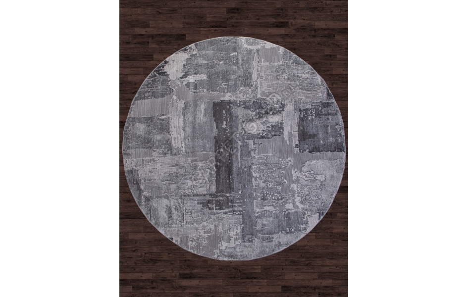 Ковер турецкий круглый 03758A GREY - коллекция ARMINA