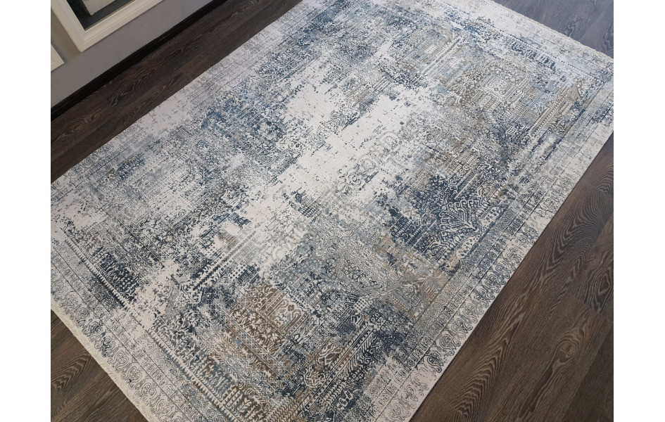 Безворсовый ковер лофт дизайн BANCO P1037 BEIGE-NAVY