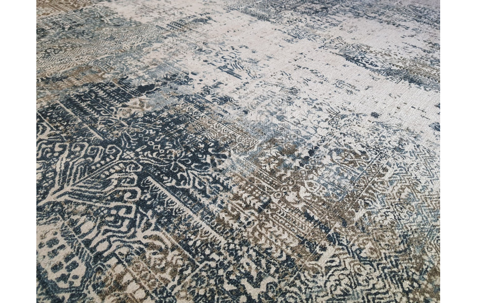 Безворсовый ковер лофт дизайн BANCO P1037 BEIGE-NAVY