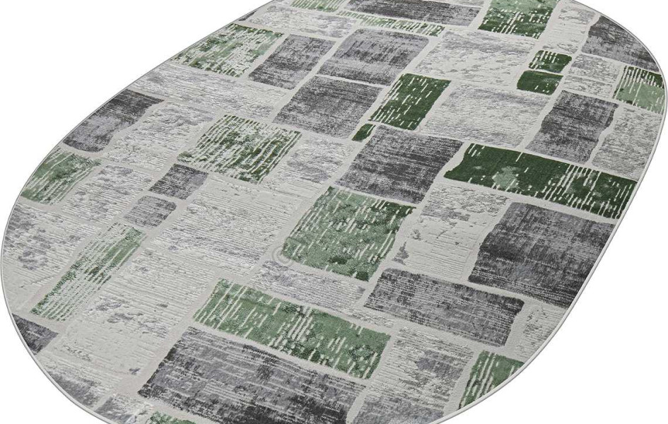 38471A OVAL GREEN FLS / L.GREY Kleopatra