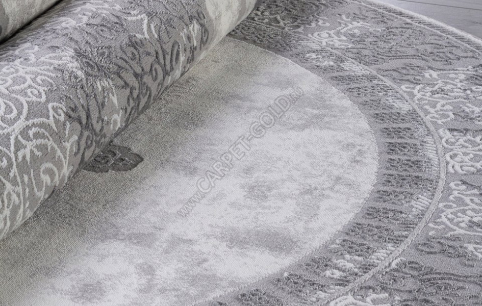 Ковер F163AQ - GREY / D.GREY - Овал - коллекция SIROCCO